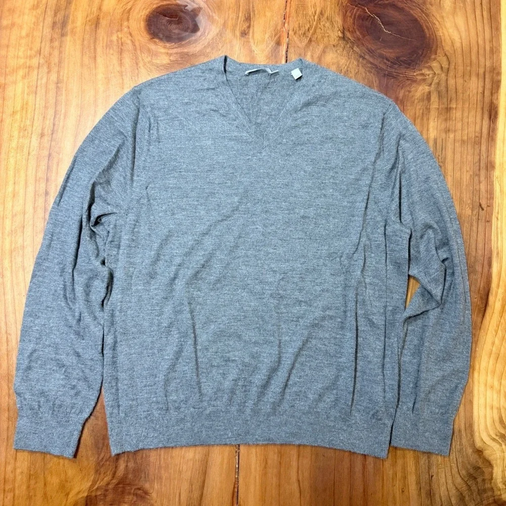 Men's VINCE. V-neck 100% Cashmere Sweater XL Knit L/S Business Designer V3-18